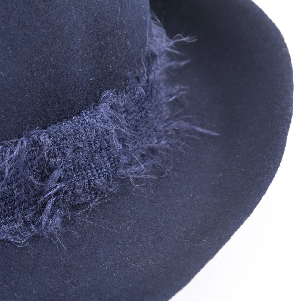 chapeau feutre, ruban mohair