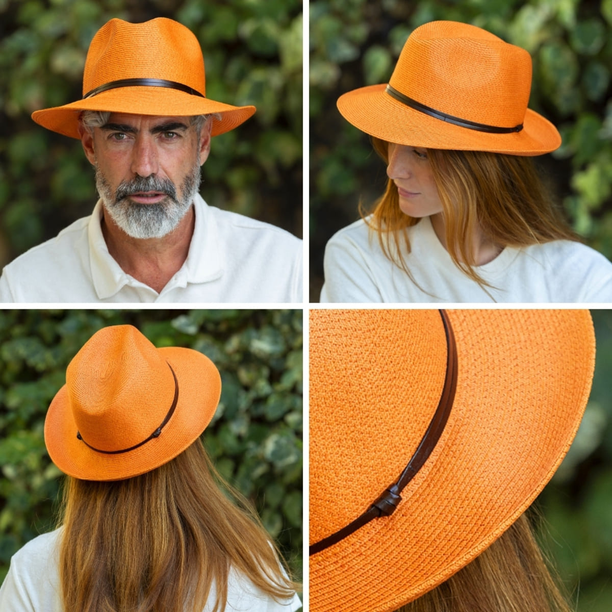 CHAPEAU PAPIER LIEN CUIR
