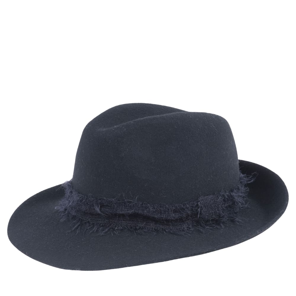 chapeau feutre, ruban mohair