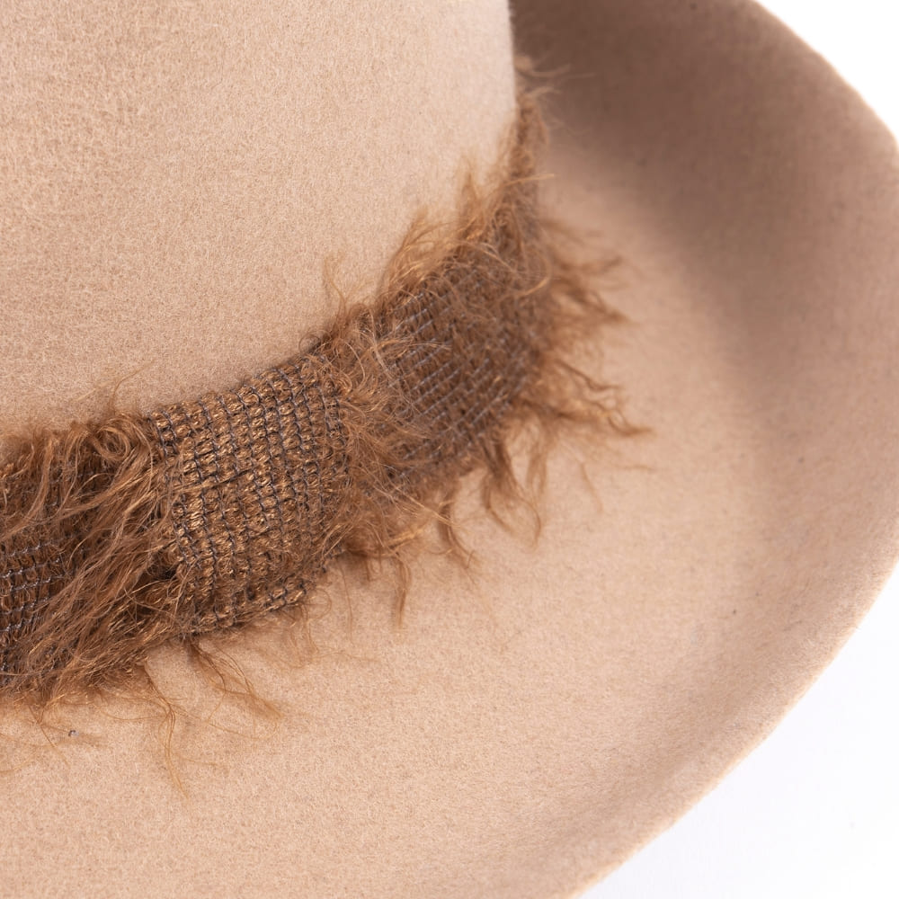 chapeau feutre, ruban mohair