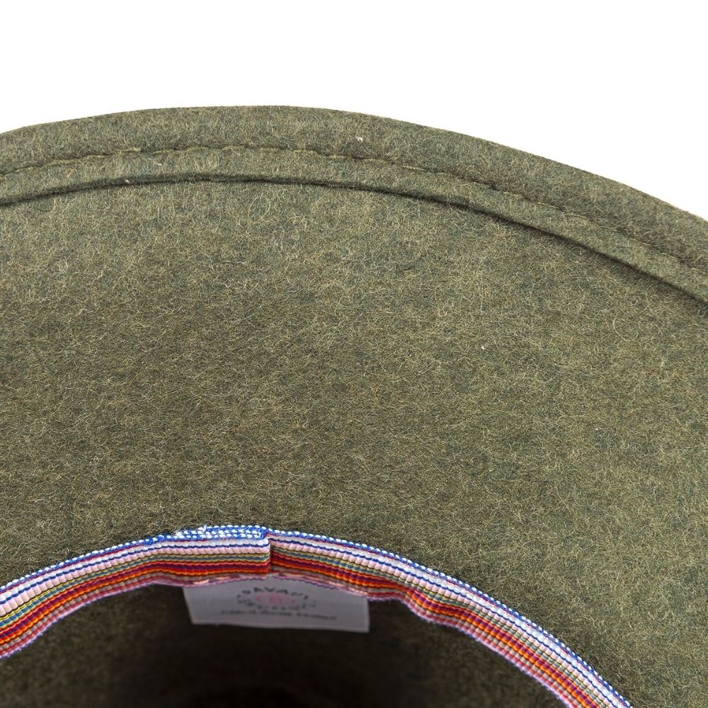 Felt fedora hat leather strop, stitched brim