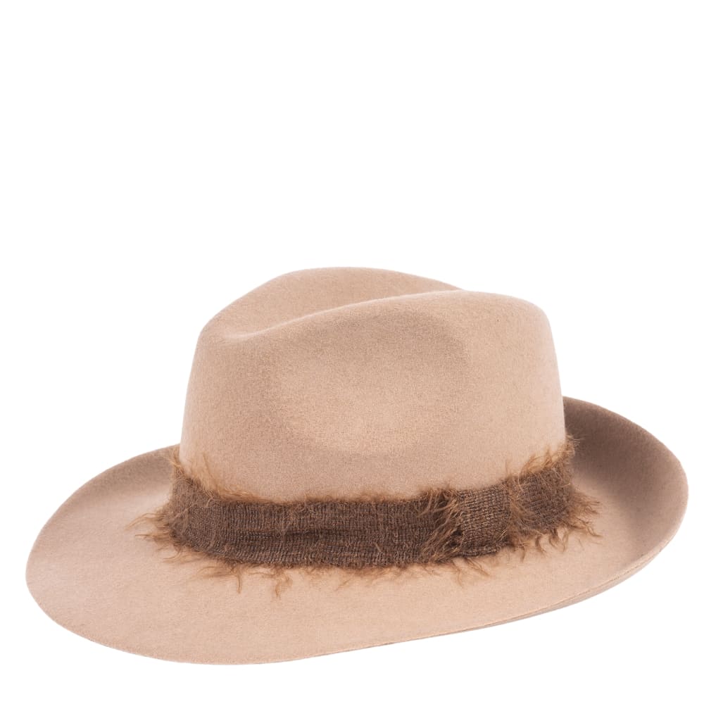 chapeau feutre, ruban mohair