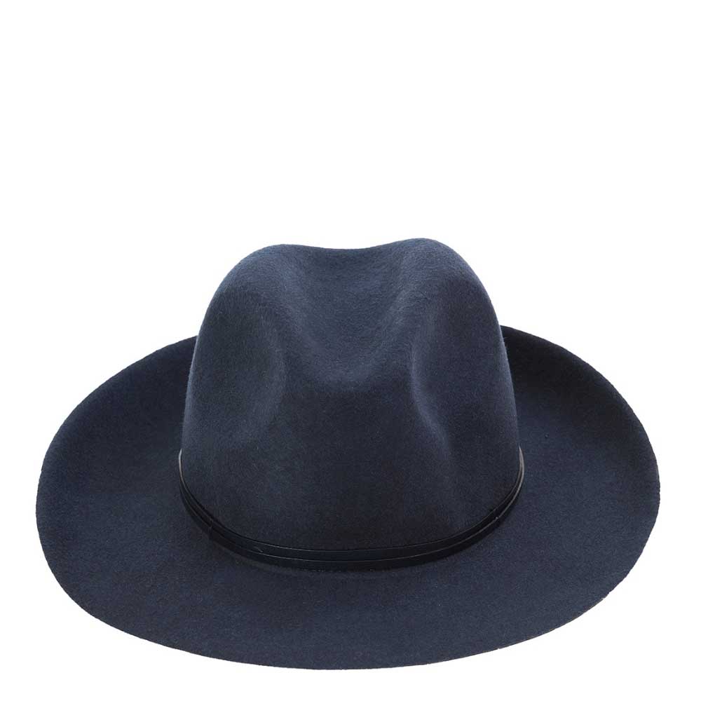 Chapeau feutre, lien cuir, bord non cousu
