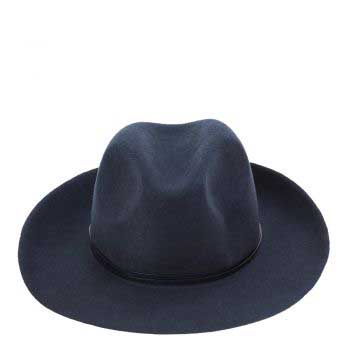 Chapeau feutre, lien cuir, bord non cousu