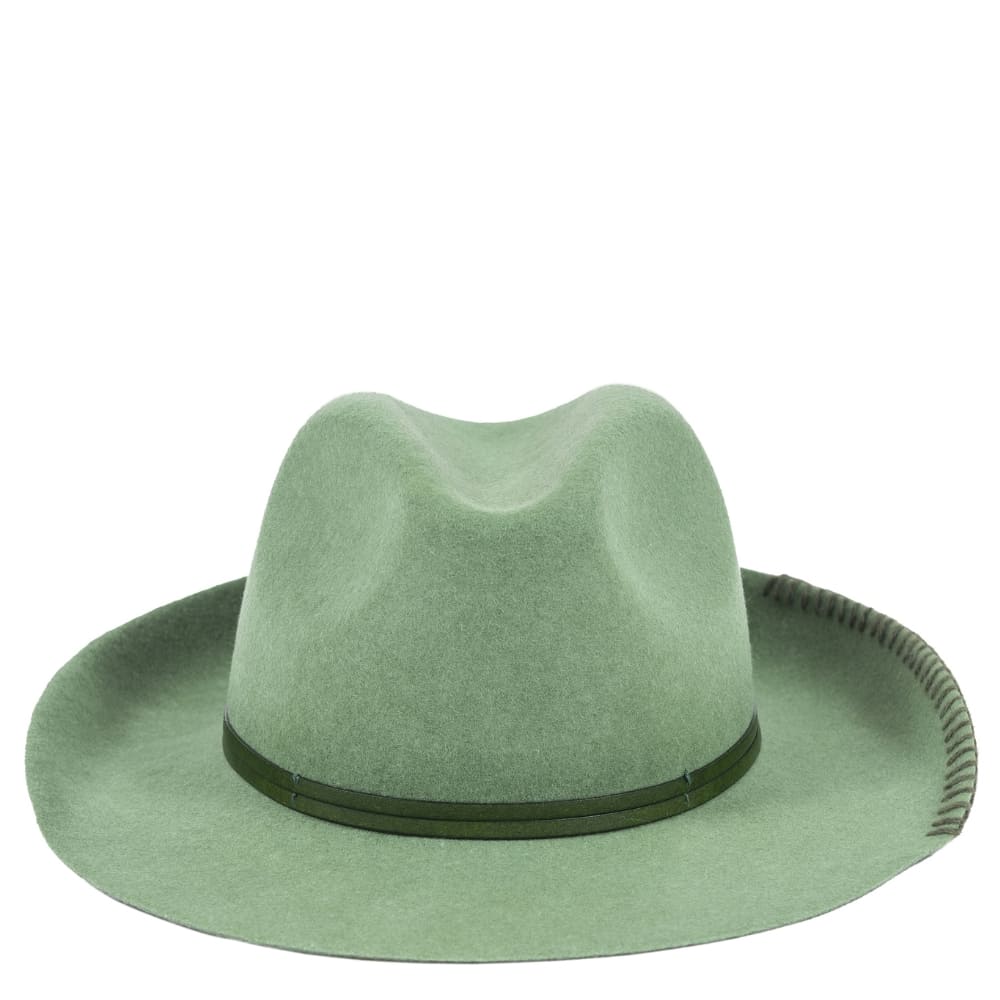 Chapeau feutre lien cuir & tricot