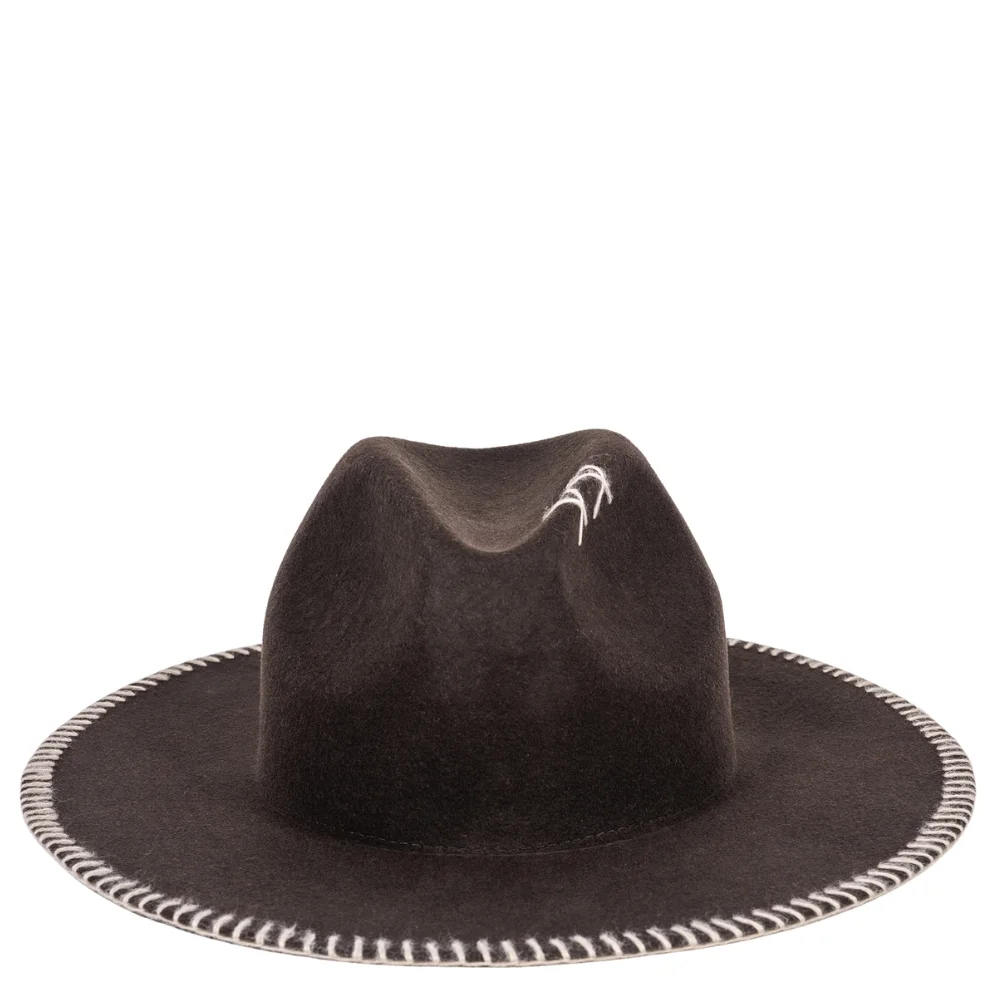 Felt fedora hat wide-brimmed CROCHET