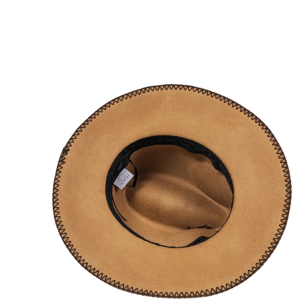 Felt fedora hat wide-brimmed CROCHET