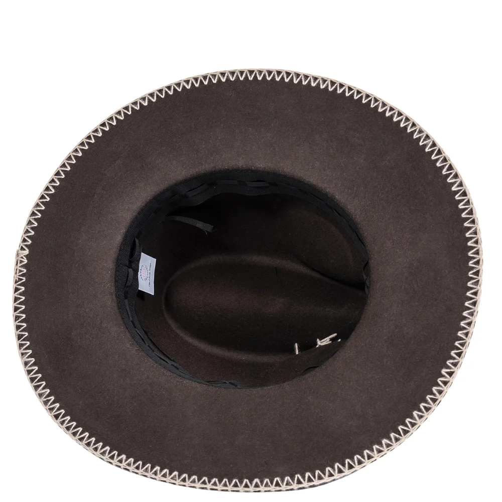 Felt fedora hat wide-brimmed CROCHET