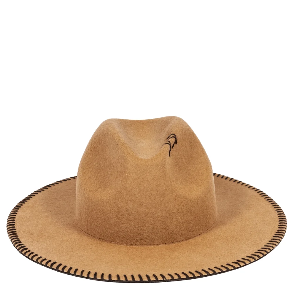 Felt fedora hat wide-brimmed CROCHET