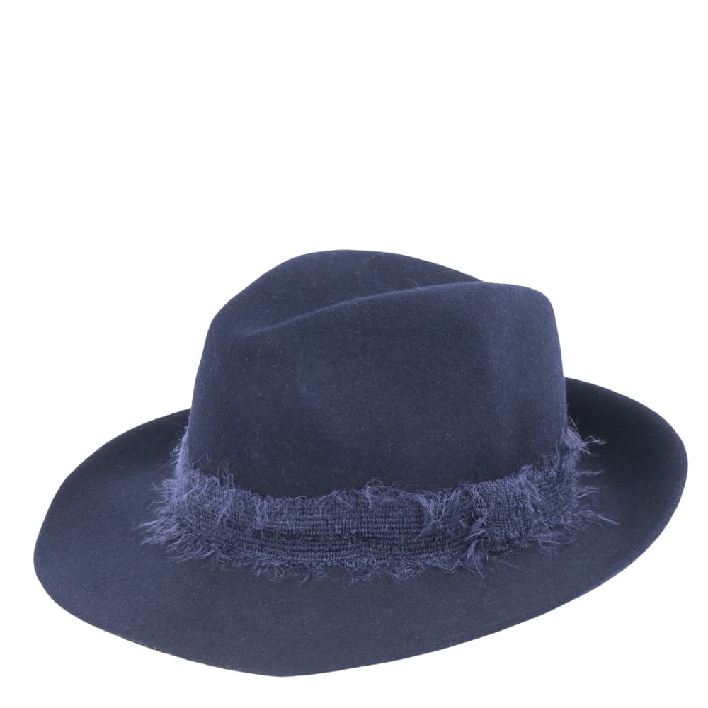 chapeau feutre, ruban mohair