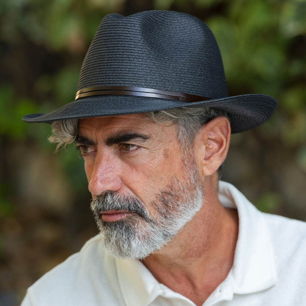 CHAPEAU PAPIER LIEN CUIR