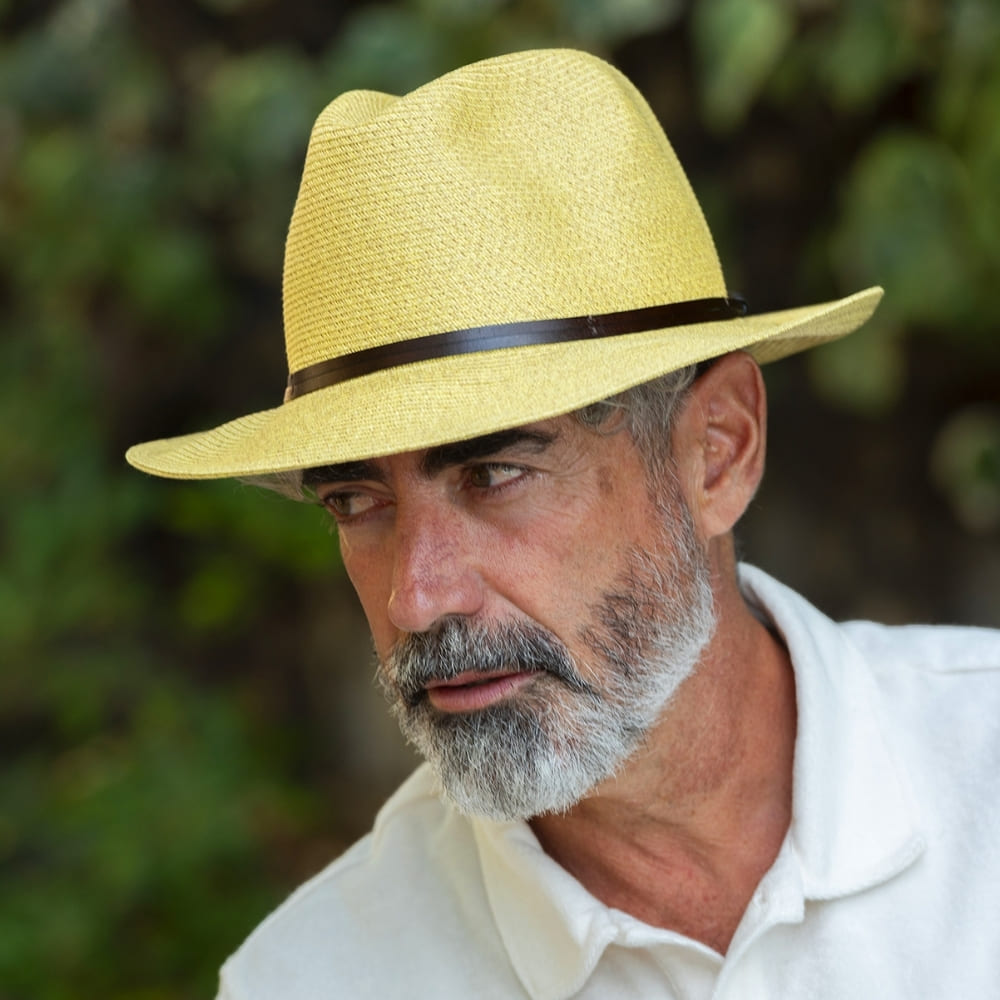 CHAPEAU PAPIER LIEN CUIR