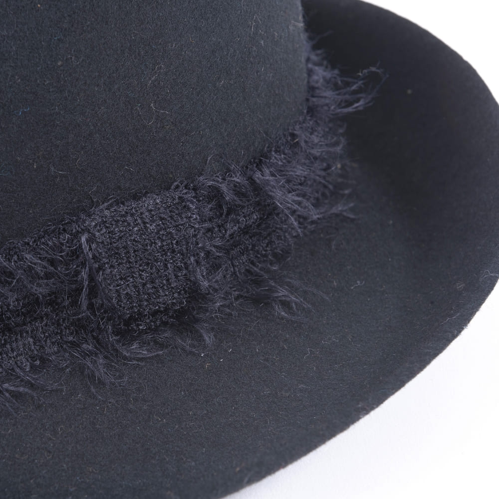 chapeau feutre, ruban mohair