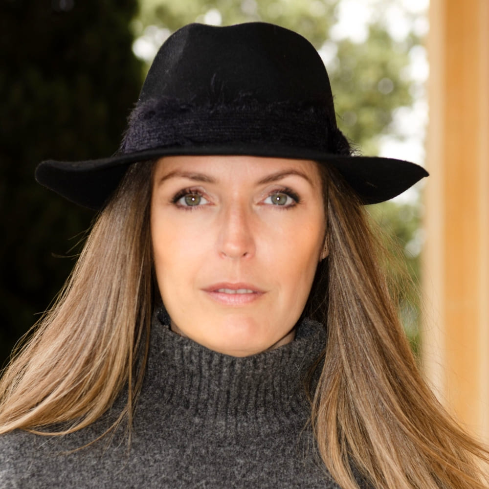 chapeau feutre, ruban mohair