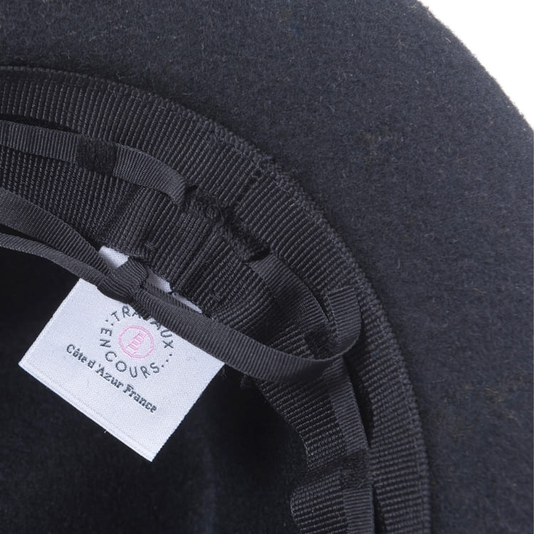 chapeau feutre, ruban mohair