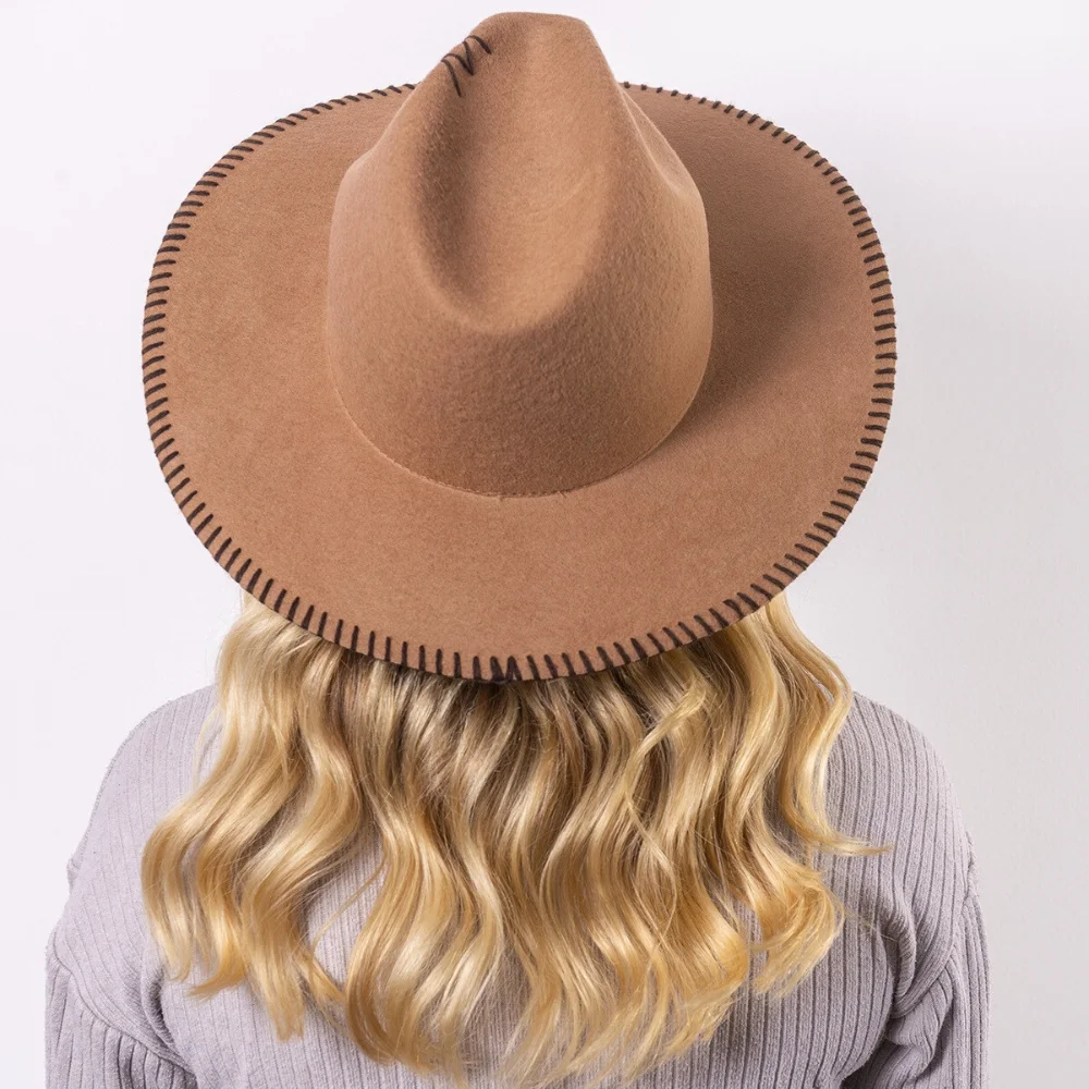 Felt fedora hat wide-brimmed CROCHET