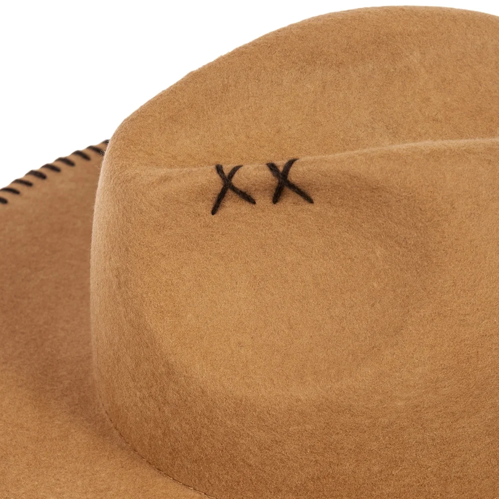 Felt fedora hat wide-brimmed CROCHET