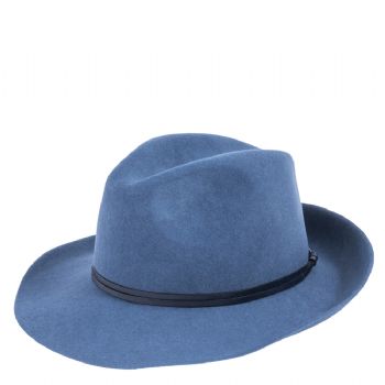 Chapeau feutre, lien cuir, bord non cousu