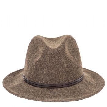Chapeau feutre lien cuir, bord cousu