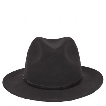 Chapeau feutre lien cuir, bord cousu