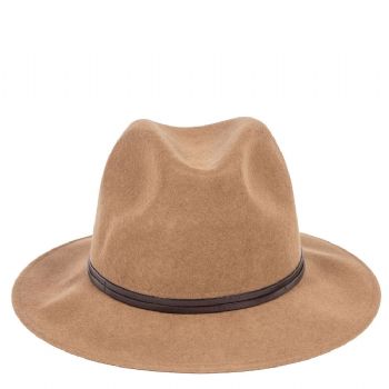 Chapeau feutre lien cuir, bord cousu