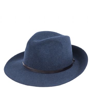 Chapeau feutre, lien cuir, bord non cousu